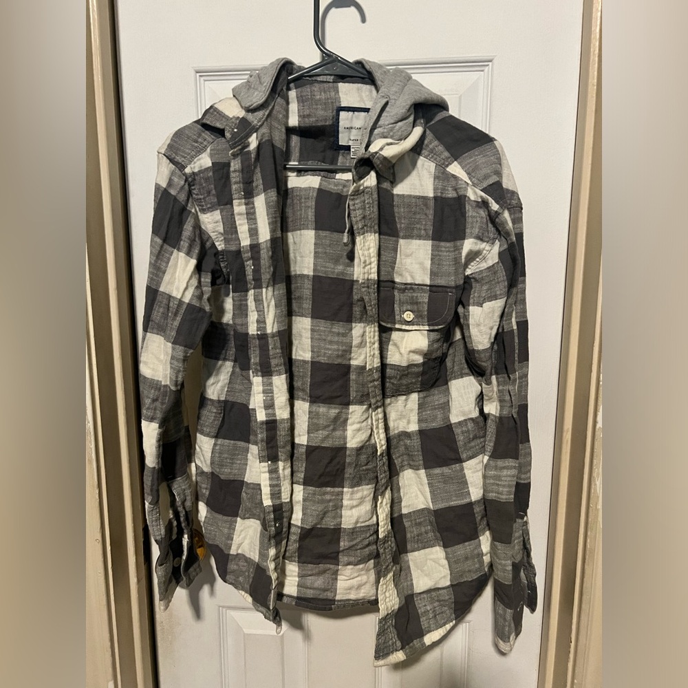 Grey/offwhite hooded boy shirt